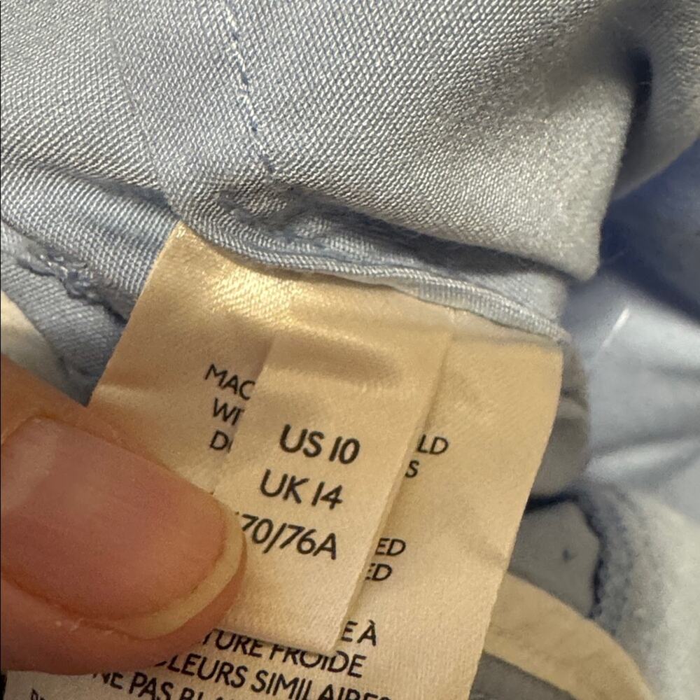 Maeve Anthropologie Blue Wide Leg Cropped Trouser Dress Pants Womens 10 Casual - Picture 12 of 12